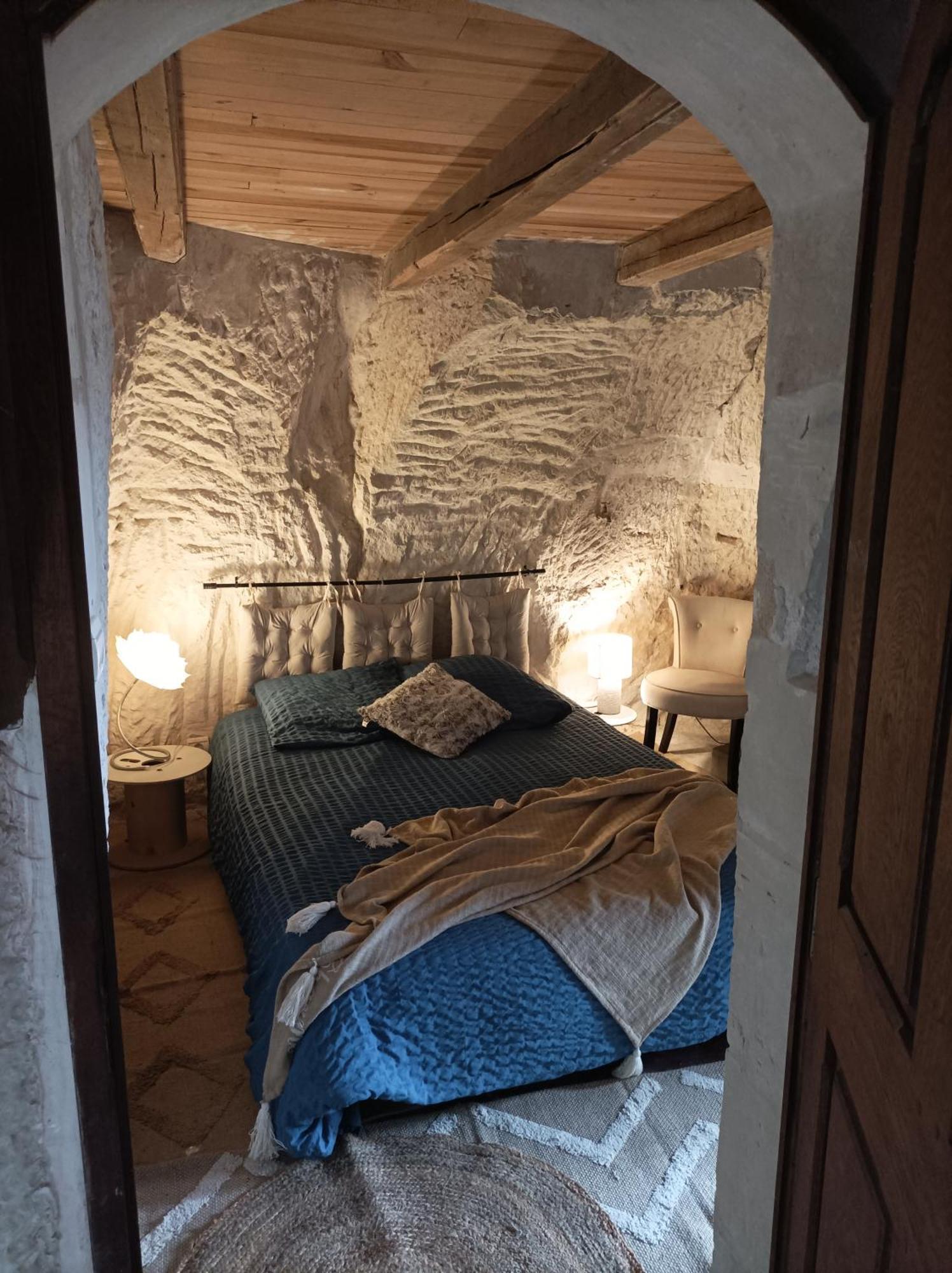 Gite Des Perreyeurs - Maison Troglodyte Avec Vue Sur Loire モンソロー エクステリア 写真